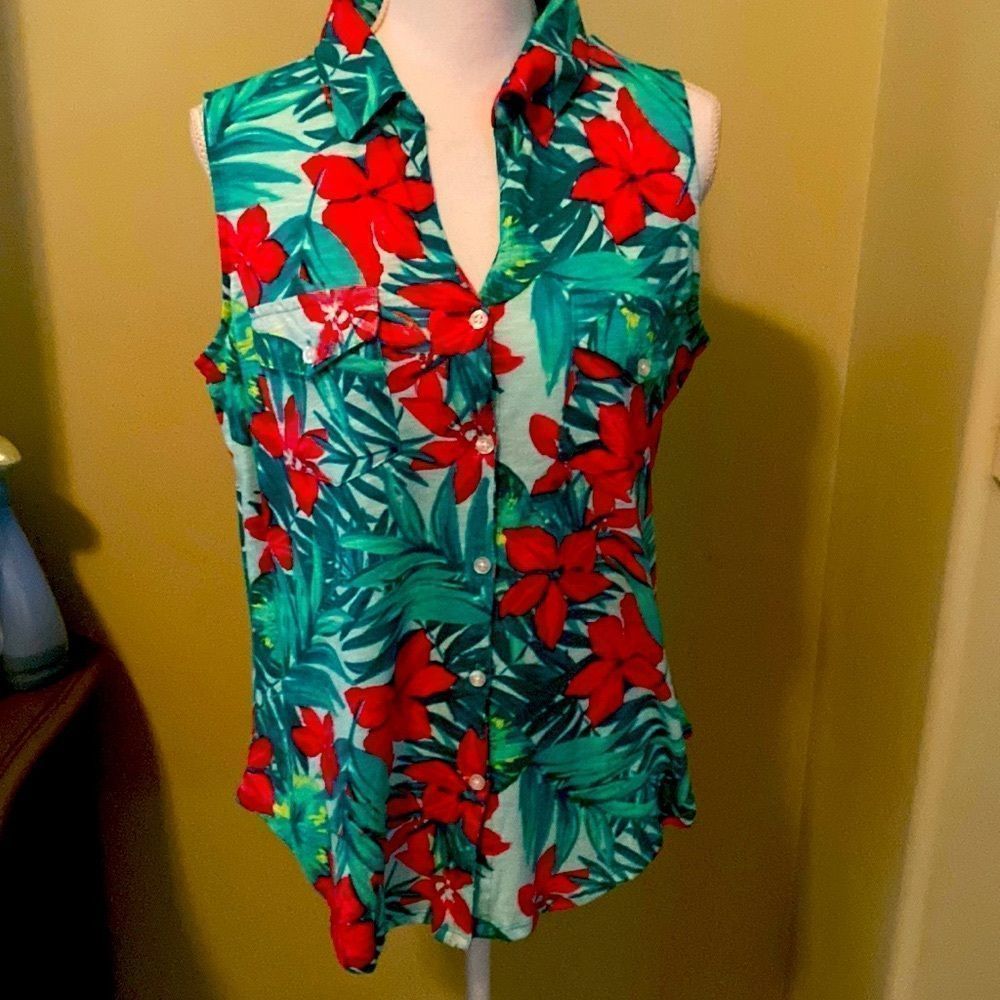 Palm Harbour Tropical Print Top XL